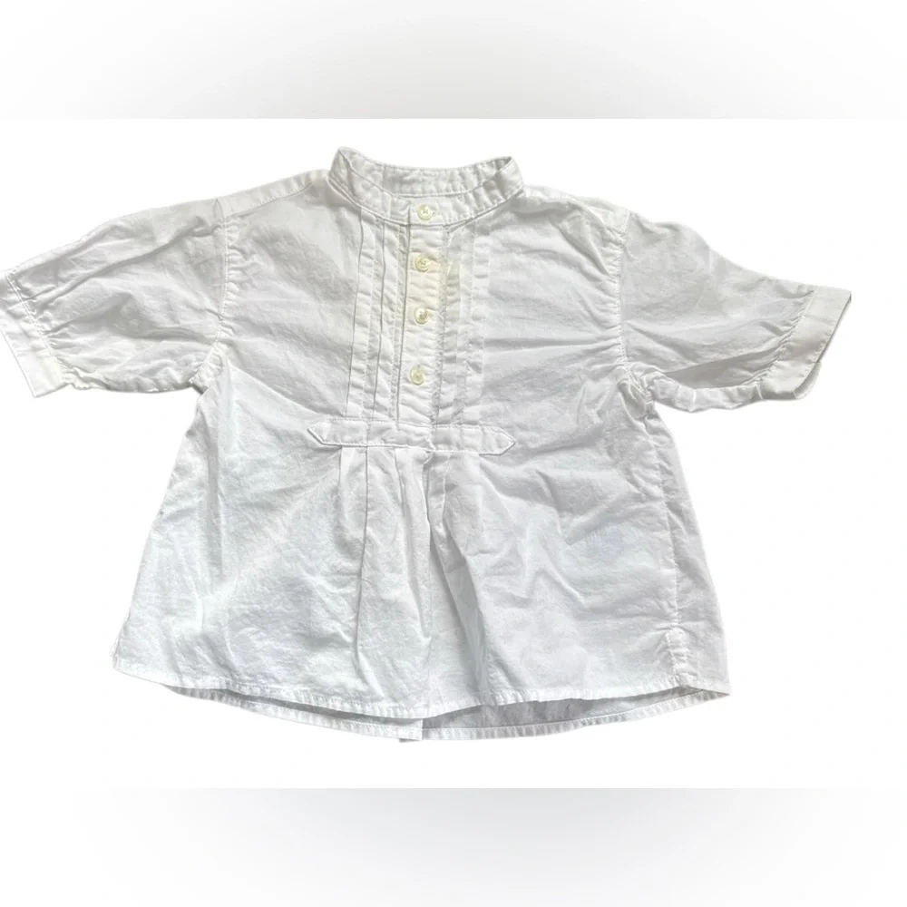 Ralph Lauren White Button Down Shirt with Ruffle Details